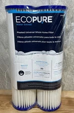Eco-Pure EPW2P 2-Pack Whole House Replacement Water Filters Universal 10” X 2.5”