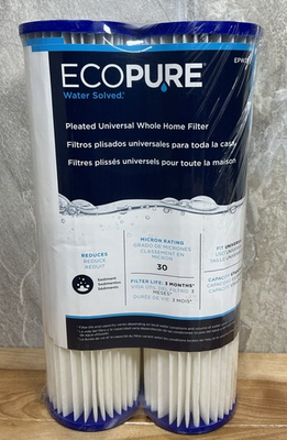 #ad Eco Pure EPW2P 2 Pack Whole House Replacement Water Filters Universal 10” X 2.5” $11.19
