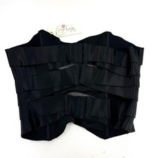 Forplay Bustier Corset Black Satin Polyester Size L Large