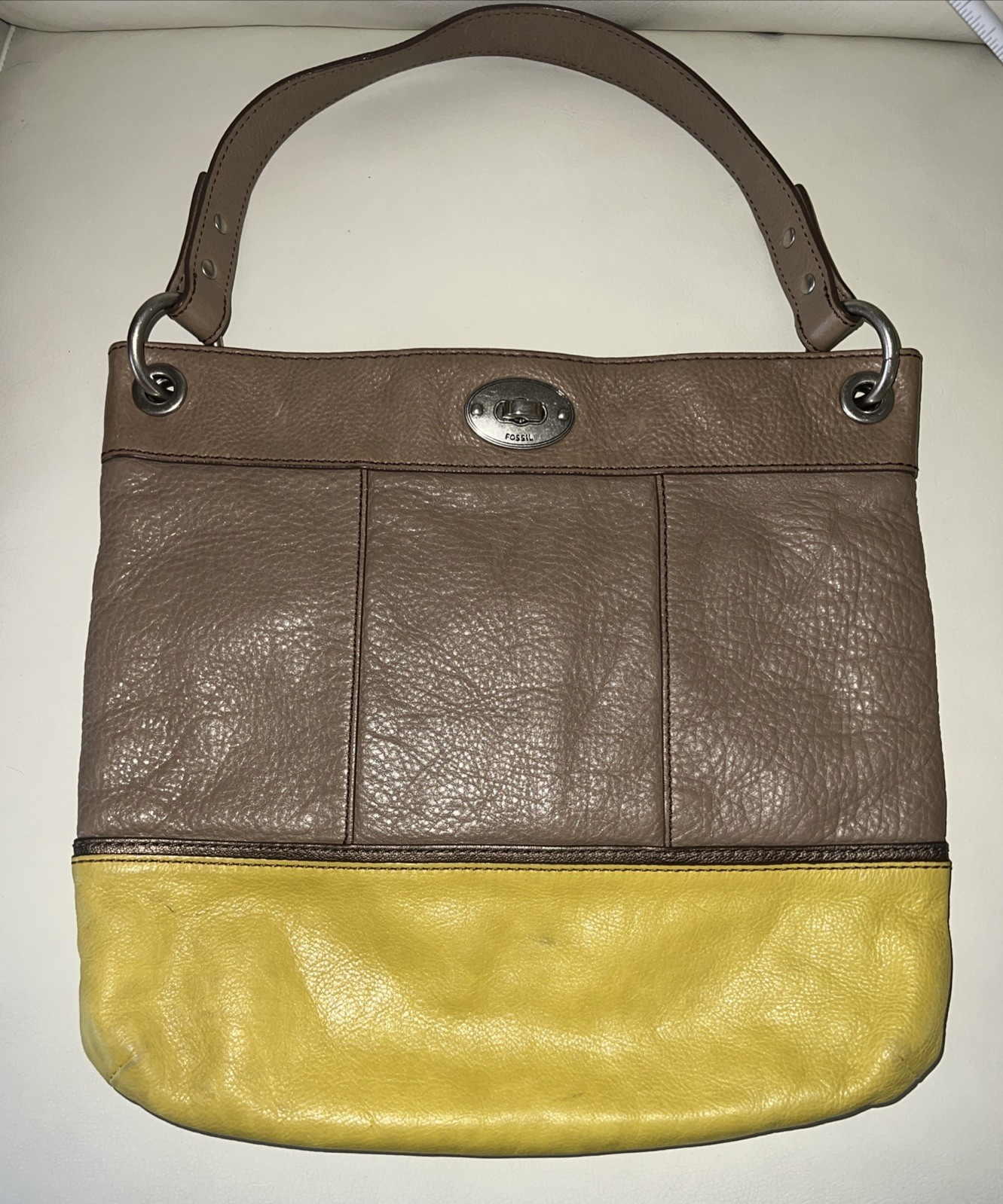 Fossil Long Live Vintage Cowhide and Lamb Leather Slouchy Boho Shoulder Bag