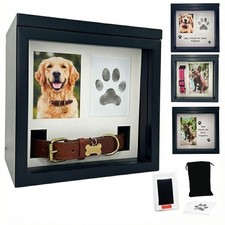 Large Dog Urn for Ashes, 4 Customizable Displays with Paw Print Ink Kit, 8.5x...