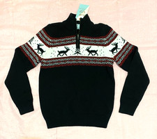 Class Club Boys Sweater Deer Pattern Size 10-12 NWT