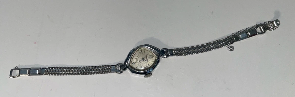 Vintage Elgin Starlite Watch Women\'s Silver Tone 17 Jewels Manual Speidel Band Shop Vintage Ladies ELGIN Watch - Textured Dial & Fancy Lugs  main image 2