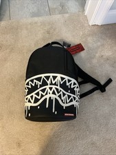 Sprayground Black Leather Silk Backpack Good ...