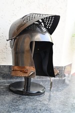 Medieval Crusader Knight Helmet Great Helm Steel Armor Replica Cosplay LARP