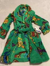 Nickelodeon TMNT Teenage Mutant Ninja Turtles Fleece Bath Robe Kids Size 8 NEW 
