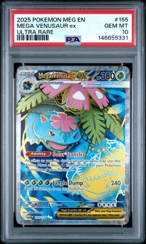 2025 POKEMON MEG EN-MEGA EVOLUTION ULTRA RARE #155 MEGA VENUSAUR EX PSA 10