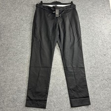 BoohooMAN Pants Mens 32 Black Relaxed Fit Double Belt Detail Trousers Casual