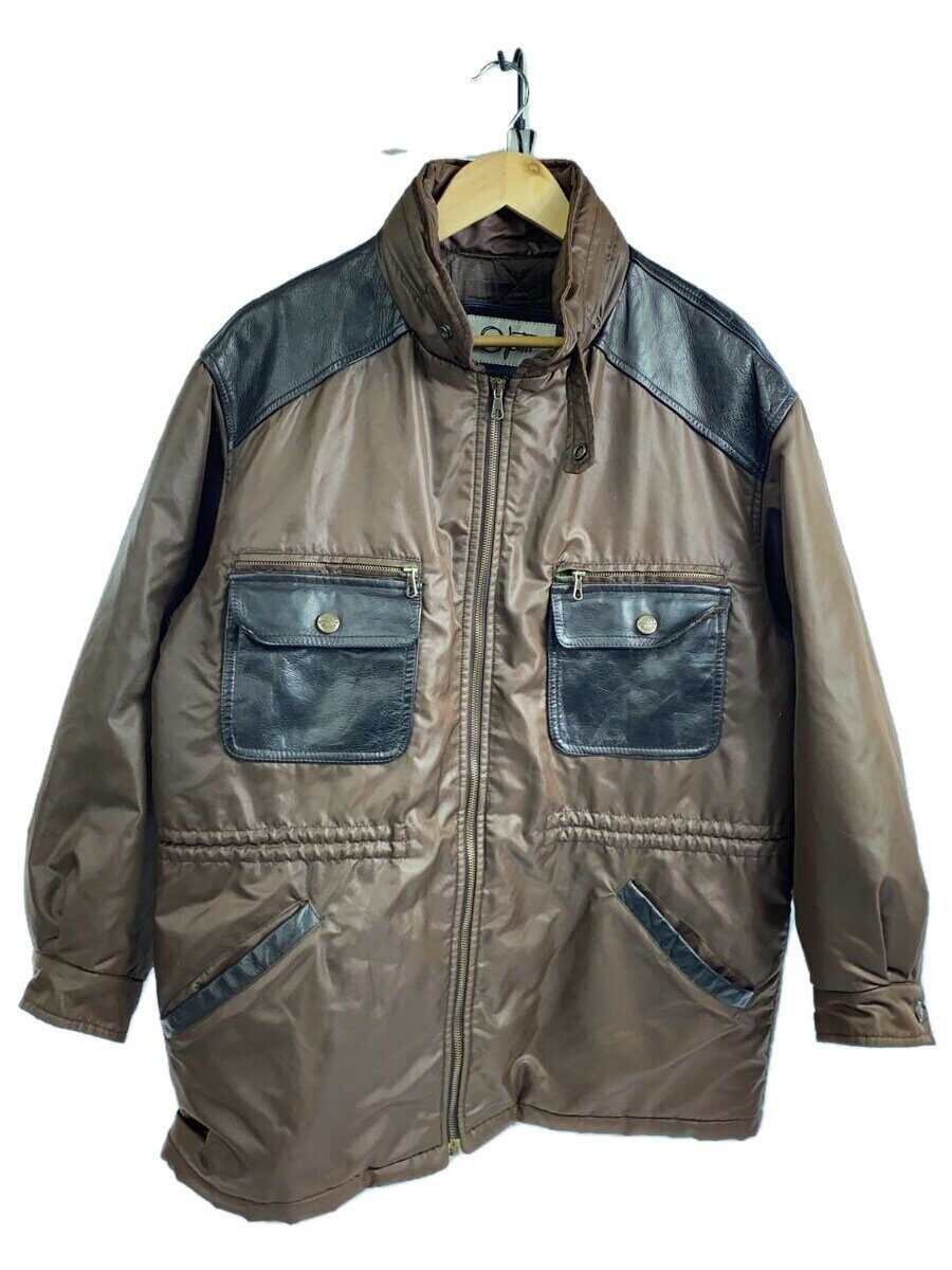 Men's Brown Leather Blouson Jacket Size 48 BRW2296