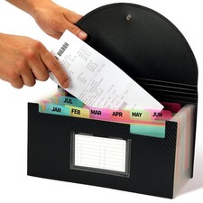 Check Size 13 Pocket Expanding File Folder Accordion File Organizer Wallet Case
