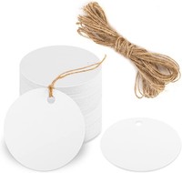 GeschenkanhäNger 50 StüCk 5,5 Cm Kraftpapier Mit 10 M Juteschnur Geschenk Deko