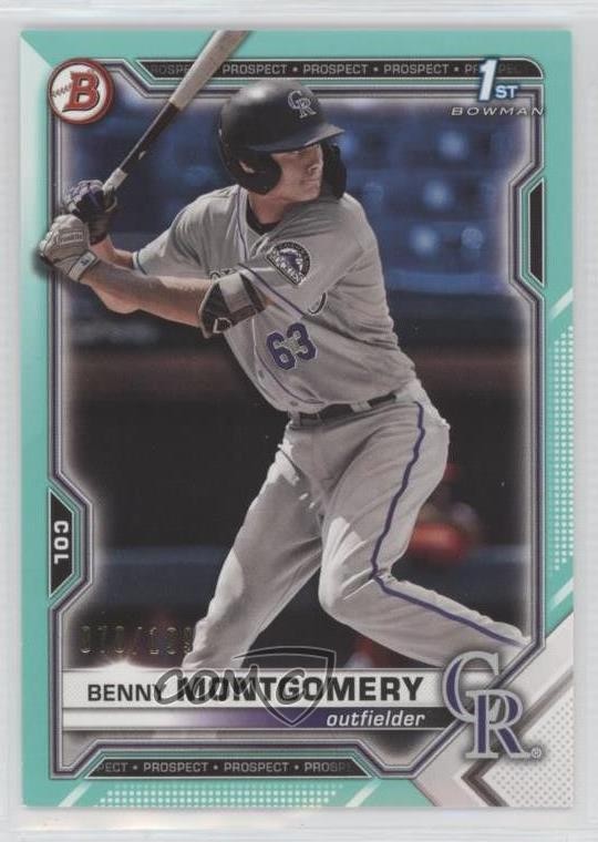 2021 Bowman Draft Aqua 70/199 Benny Montgomery #BD-84 0s55