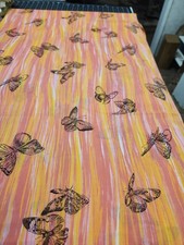 Retro Vintage  Butterfly Striped Fabric 50s60...