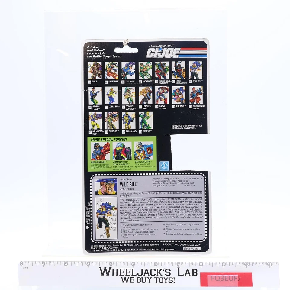 Figura de acción Wild Bill Aero-Scout Battle Corps NUEVA MOSC 1992 GI Joe Hasbro Foto 4 de 4