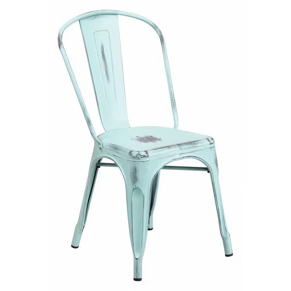Flash Furniture Contemporary Stackable Chair, Blue Back, 17-3/4 in W 20" L