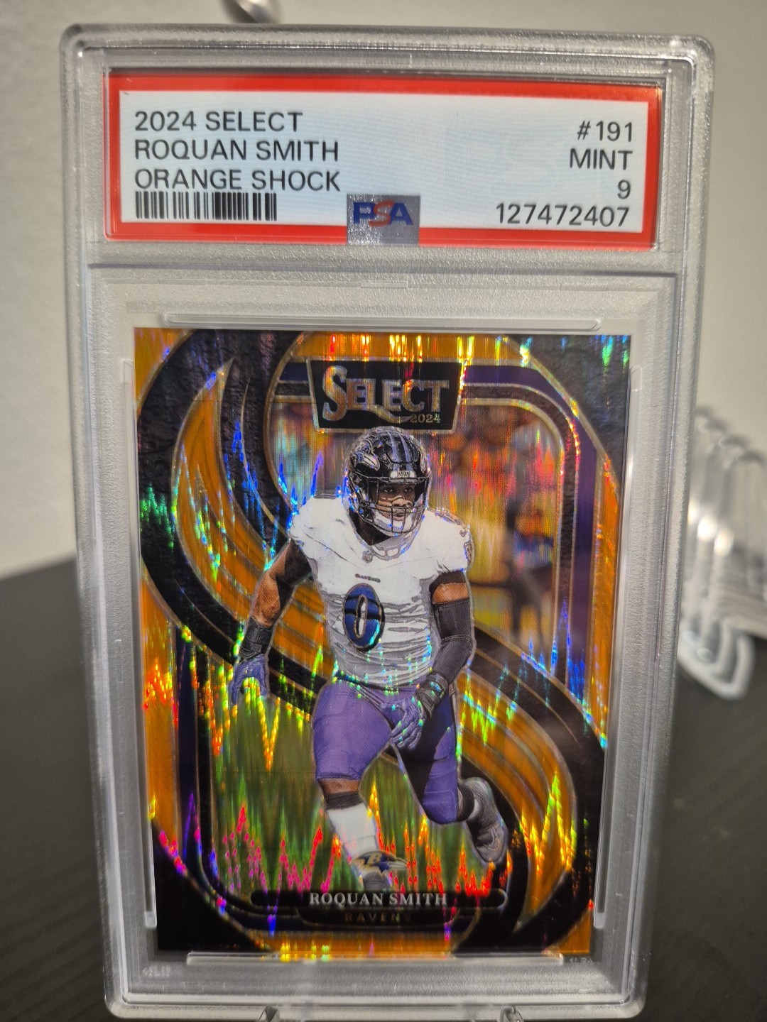 🔥↗️2024 Select - Premier Level Roquan Smith #191 Orange Shock Prizm /399 POP 1