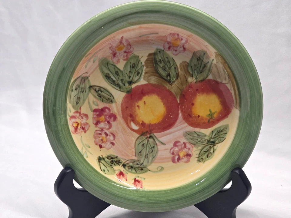 Plato de ensalada vintage Gibson 7,5" melocotón duo gres pintado a mano - Juego de 6 Foto 3 de 4