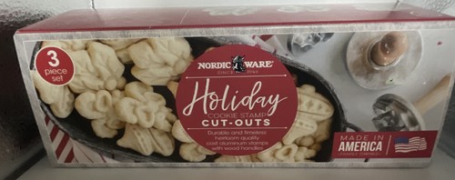 Williams und Sonoma Nordic Ware Weihnachten Plätzchen Stempel 3er Set Aluminiumguss - Bild 9 von 9