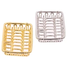 2PC 1/12 Scale Dollhouse Miniature Accessories Metal Dish Rack Furniture Kitchen