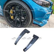 3D Carbon Fiber Front Bumper Canards Splitters Fins For BMW F87 M2 Coupe 16-20