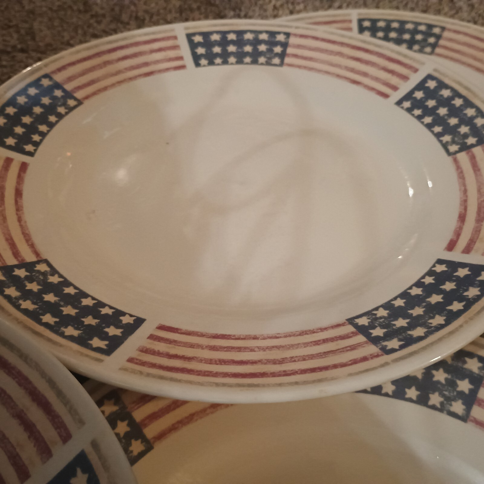 Gibson Elite " 'merica " - Glory Stars & Stripes 11" Dinner Plates (6) Pieces