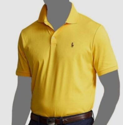 Polo Ralph Lauren Mens Classic-Fit Mesh Polo Color Yellowfin Size