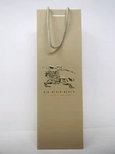 BURBERRY Genuine Gift Retail Shopping Paper Tall Bag Empty Wine Bottle Beige New