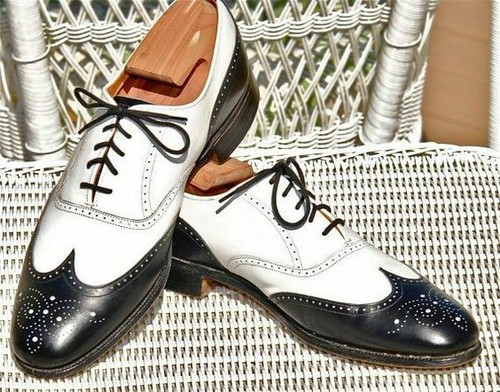 Bespoke Handmade Men Wingtip Brogues 