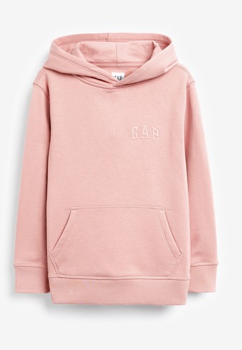 Gap Pink Hoodie Pullover Sweatshirt Top Logo S 6-7 Boys Girls Unisex New Small