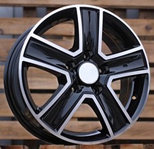 4 x 16 Inch 5x160 Black Polished Alloy Wheels: Fits For Ford Custom Transit