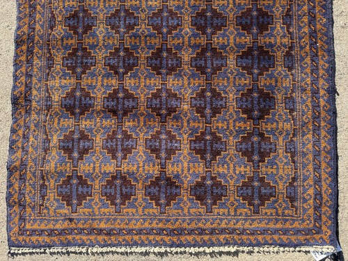 4x6 BLUE VINTAGE RUG ANTIQUE ORIENTAL colorful heriz handmade handwoven 3x6 - Picture 7 of 15