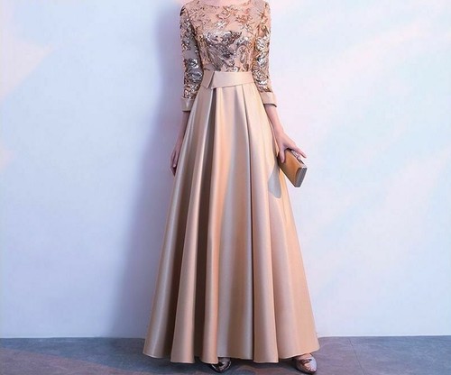 Vestido de Noche largo vestidos de fiesta para Mujer Formal Vestido  Elegante Lentejuelas A-Line desgaste | eBay