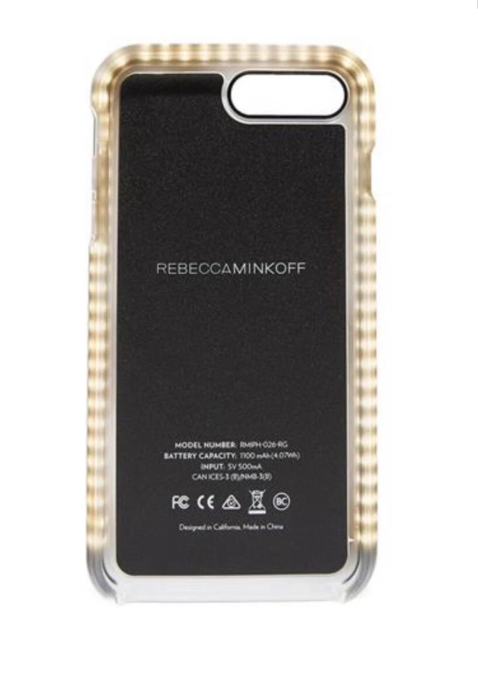 Funda protectora para selfie brillante Rebecca Minkoff para Apple iPhone 7 - oro rosa/escarcha Foto 3 de 4