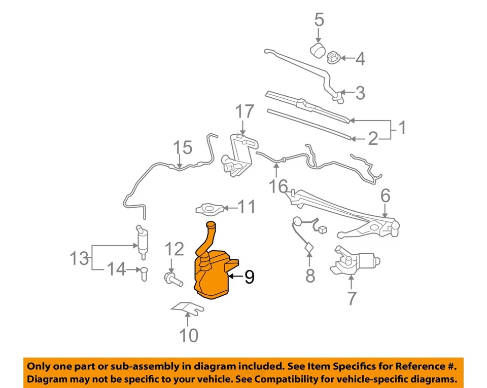 Used Washer Fluid Reservoir fits: 2008 Cadillac Dts Grade A Foto 3 de 4