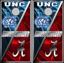 tarheels alabama house divided 0495 cornhole board vinyl wraps