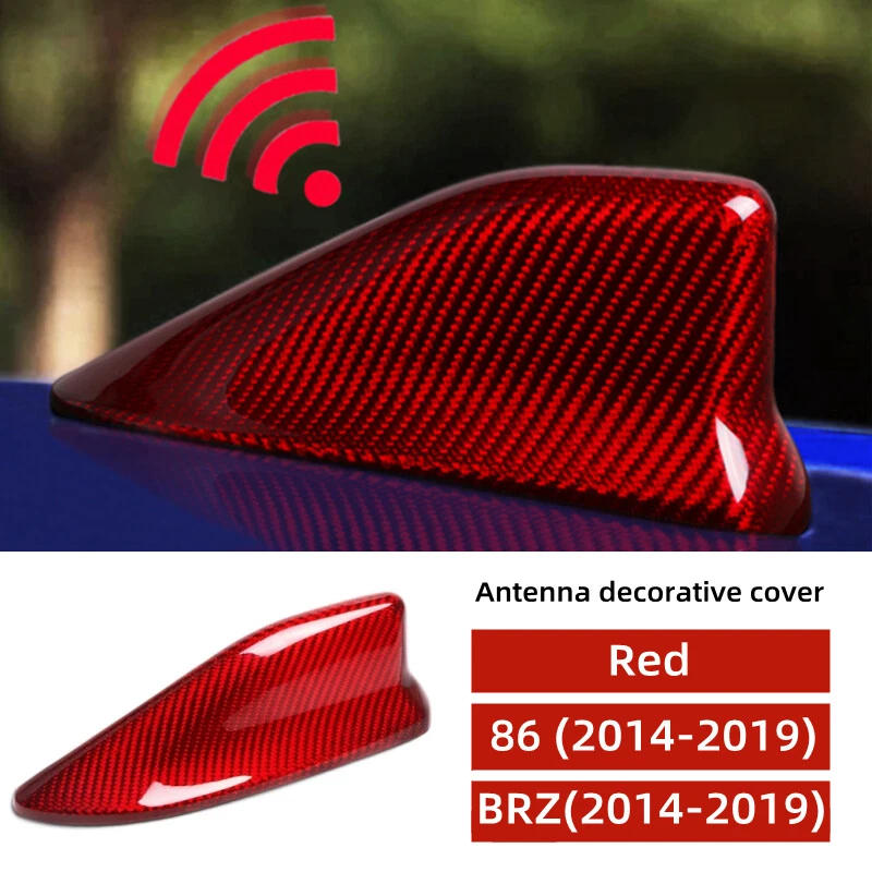 For 14-19 Subaru BRZ Toyota 86 Red Crbon Fiber Roof Antenna Cover Shark Fin Trim — 第 2/4 张图片