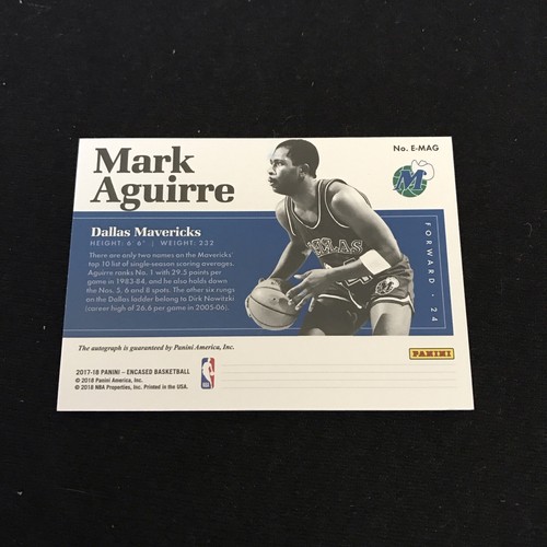 MARK AGUIRRE 2017-18 ENCASED ENDORSEMENTS RED AUTOGRAPH AUTO 15/25 - Picture 2 of 2