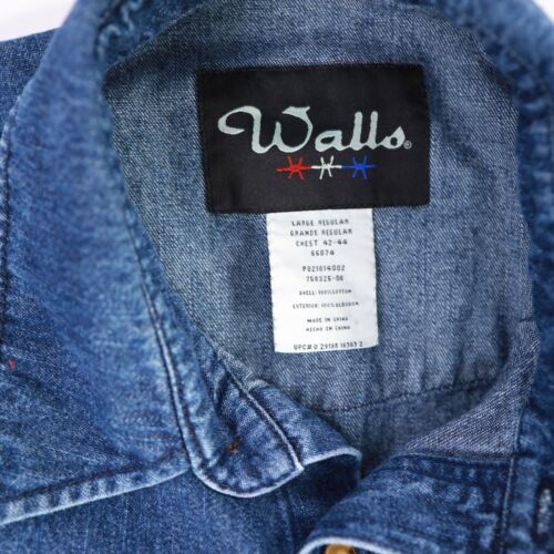 Wall's Denim Western Shirt Size Large Pearl Snap Button - Picture 4 of 6