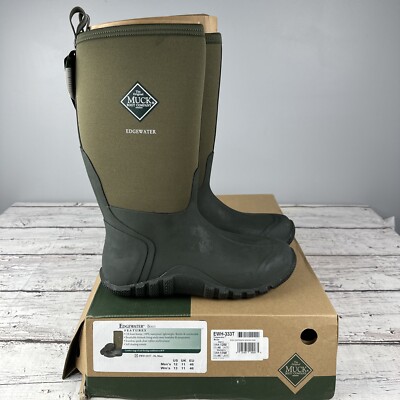 New The Original Muck Boots Adult Edgewater Hi Boot, Moss, 12 Mens/13 Womens US