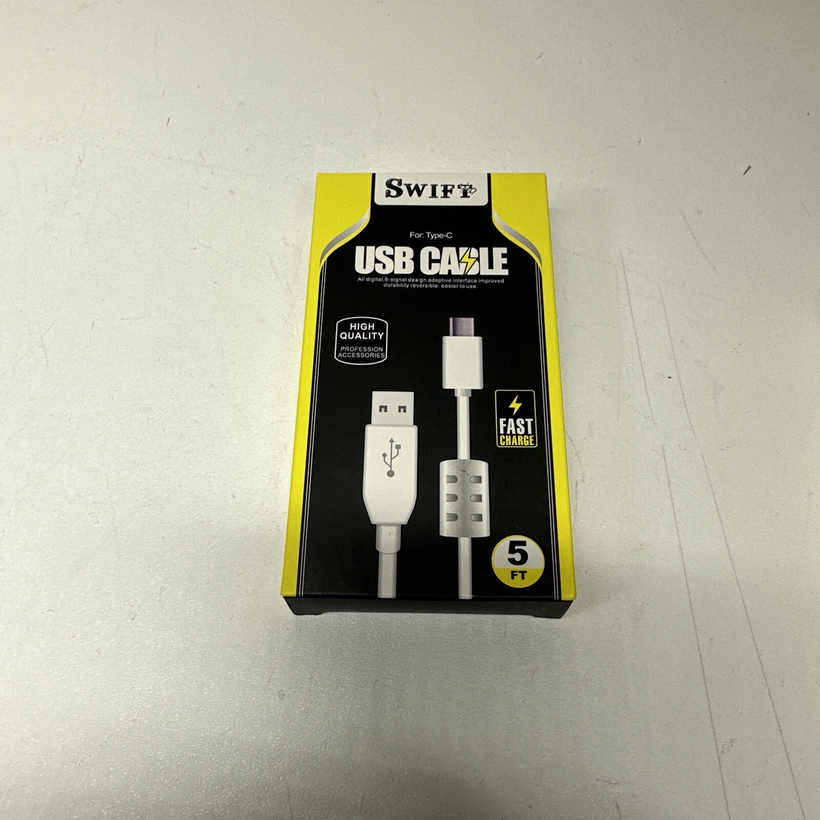 Lot Of 3 New SWIFT USB Type - C Charging Cable 5 Foot - White