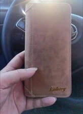 Men's Leather Long Wallet Bifold ID Card Holder Purse Checkbook Clutch Billfold