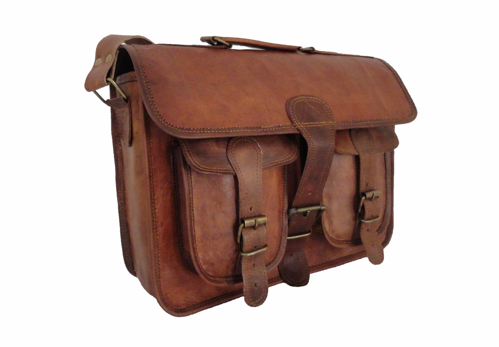 11 In Real Leather Crossbody Messenger Bag iPad/Tab Satchel School Shoulder Bags