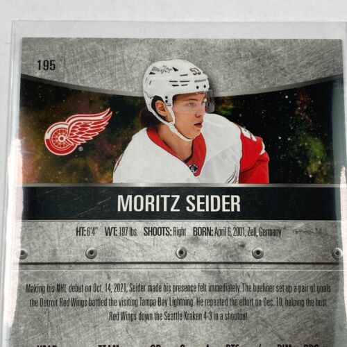 Carta Hockey Moritz Seder Blue Spectrum Skybox 2021-22 NHL Metal Universe #195 - Foto 4 di 5