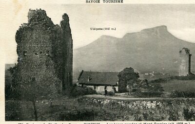CHIGNIN card Les towers carrées et Mont Granier