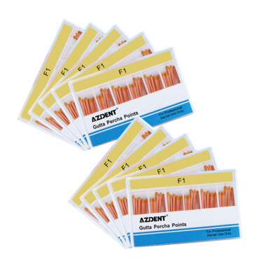 60Pcs/Box AZDENT Dental Endo Root Canal Obturating Gutta Percha Points Taper F1