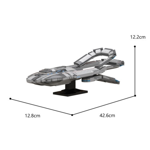 MOC: Orville Mid-level Exploratory-class Ship with Stand 757 Piece Good Quality - Picture 10 of 11