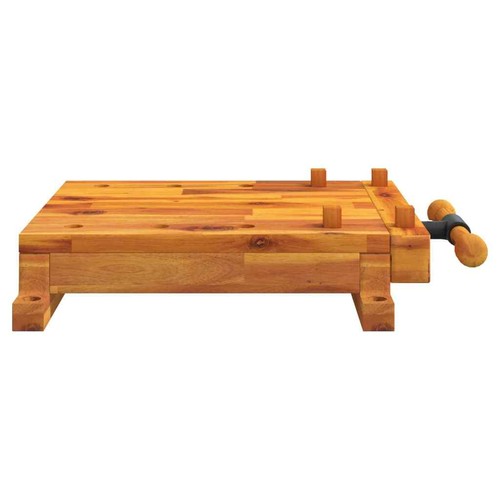 NNEVL Workbench Tabletop with Vice 52x44x9.5 cm Solid Wood Acacia - Picture 3 of 8