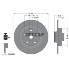 TEXTAR 2x Bremsscheibe hinten Ø300 mm für Renault Laguna III Grandtour KT0/1