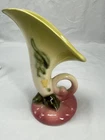 Vintage HULL POTTERY Wildflower Cornucopia Vase - W-2- 5 1/2” -USA