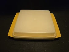 Vintage Yellow Tupperware Deviled Egg Container W/Trays